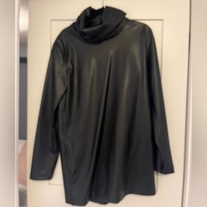 H&M Faux Leather Long Sleeve Tunic Top - NWT
